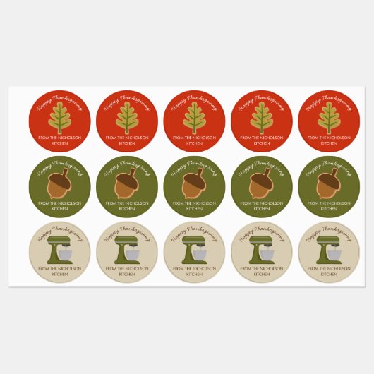 ÉTIQUETTES THANKSGIVING BAKING (Feuille)