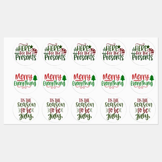 Étiquettes Thème de Noël : Combo (Feuille)