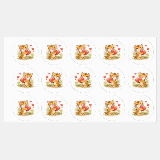 Étiquettes tigre de la Saint-Valentin (Feuille)