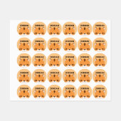 Étiquettes Tigre mignon avec nom personnalisé (Feuille)