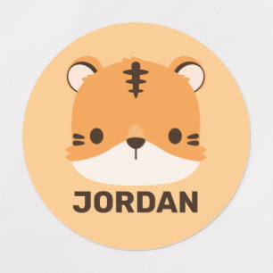 Étiquettes Tigre mignon avec nom personnalisé