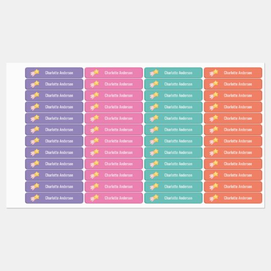 Étiquettes Tir Star Custom Clothing Nom (Feuille)