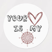 Étiquettes Ton coeur est mon boussole (Design 1)