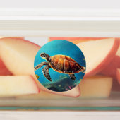 Étiquettes Tortue de mer en aquarelle (Apposé)