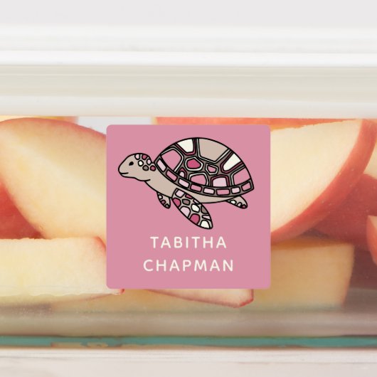 Étiquettes Tortue de mer rose (Apposé)