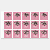 Étiquettes Tortue de mer rose (Feuille)