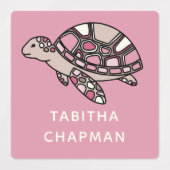 Étiquettes Tortue de mer rose (Design 2)