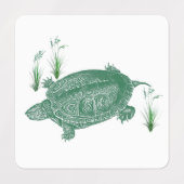 Étiquettes Tortue marine verte (Design 1)