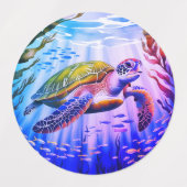 Étiquettes Tortue peinte (Design 2)