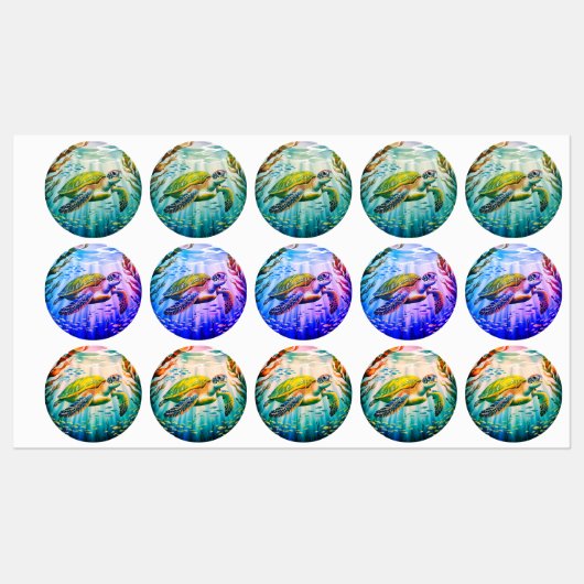 Étiquettes Tortue peinte (Feuille)