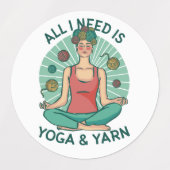 Étiquettes Tout ce dont j'ai besoin est Yoga et Yarne Phrase (Design 2)