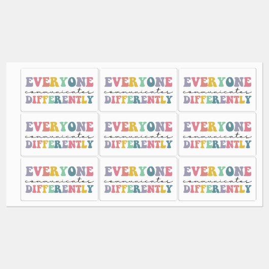 Étiquettes Tout Le Monde Communique Différemment, L'Autisme S (Feuille)