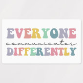 Étiquettes Tout Le Monde Communique Différemment, L'Autisme S (Design 1)