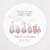 Étiquettes Toy Train All Aboard Anniversaire invitation, Zoo  (Design 1)