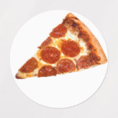 Étiquettes tranche de pizza pepperoni classique de SlipperyJo (Design 2)
