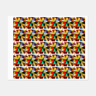 Étiquettes Triangle Coloré Géométrique Moderne
