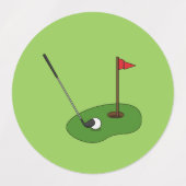 Étiquettes Trou de golf avec drapeau (Design 1)