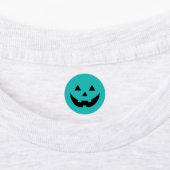 Étiquettes Turquoise Jack-o'-lantern visage citrouille amusan (Apposé)