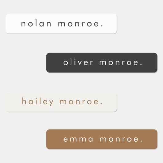 Étiquettes Type simple Boho Kids étanche Nom (Groupe)