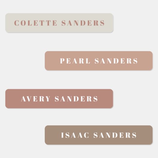 Étiquettes Type simple Boho Kids Nom étanche (Groupe)