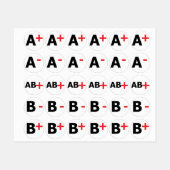 ÉTIQUETTES TYPES DE SANG (Feuille)