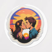 Étiquettes Un baiser écrit en or (Design 2)