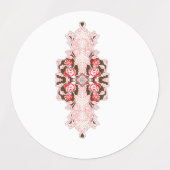 Étiquettes Un graphique rouge vif présente un d floral créati (Design 1)