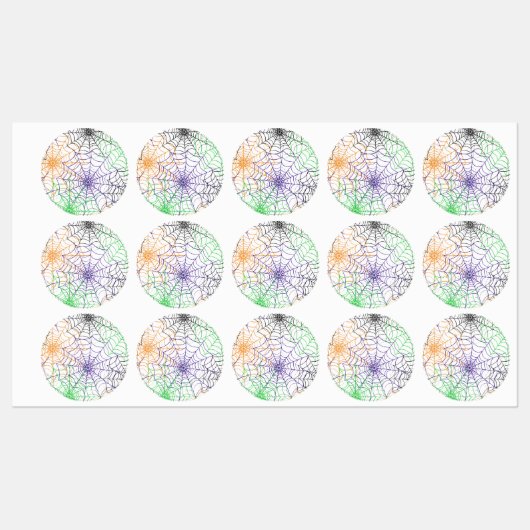 Étiquettes Un simple Motif Web d'Halloween Spider (Feuille)