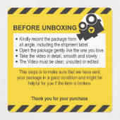 Étiquettes Unboxing Fixed Label and Guarantee (Design 1)