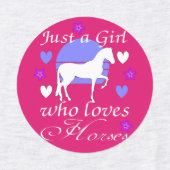 Étiquettes Une fille qui aime les chevaux en rose violet bleu (Design 2)