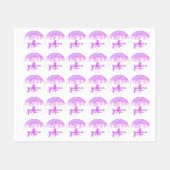Étiquettes Unicorn blanc violet rose parties scintillant nom  (Feuille)