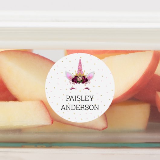 Étiquettes Unicorn Face Variété nom autocollants (Apposé)