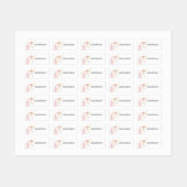 Étiquettes Unicorn rose blanc nom fille (Feuille)