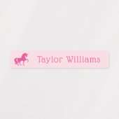 Étiquettes Unicorn rose nuances enfants nom étanche (Design 1)