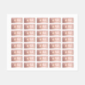 Étiquettes Unicorn rose or parties scintillant gouttes nom (Feuille)