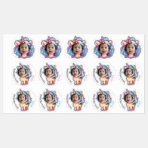 Étiquettes unicorne EDITABLE foto cupcake toppers sticpers