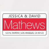 Étiquettes Unique Red White & Black Waterproof (Design 1)