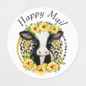Étiquettes Vache de Courrier Joyeux (Design 2)