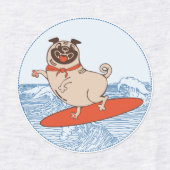 Étiquettes Vague à cheval heureux chien de carlin sur la plan (Design 1)