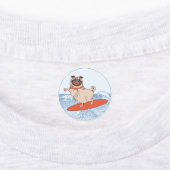 Étiquettes Vague à cheval heureux chien de carlin sur la plan (Apposé)