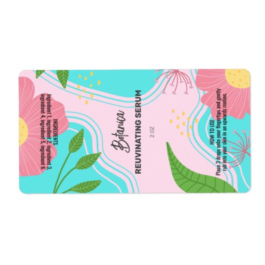 Étiquettes Vector Pink Serum Dropper Botter (Devant)