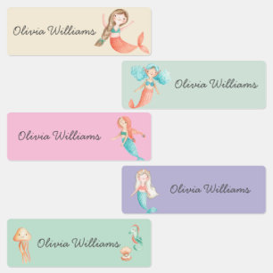 Étiquettes Vêtements de Garderie des Sirènes Mignonnes École 