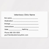 Étiquettes Veterinary Medication Label – Large & Waterproof (Design 2)