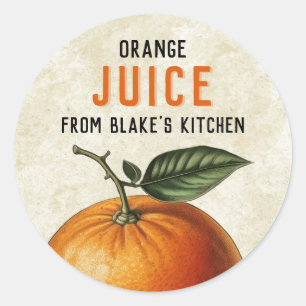 Étiquettes vintage de jus d'orange fait maison