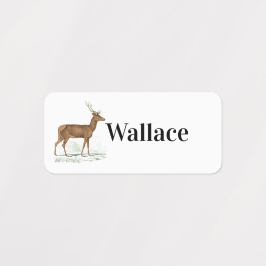 Étiquettes Vintage Deer Avec Votre Nom (Design 2)