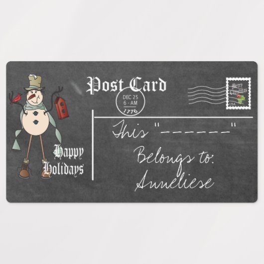 Étiquettes vintage Snowman (Design 2)