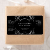 Étiquettes vintages Argent Et Noir Sérum (En situation)