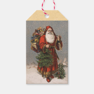 Étiquettes vintages de cadeau de Noël du père n