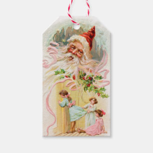 Étiquettes vintages de cadeau du père noël de N