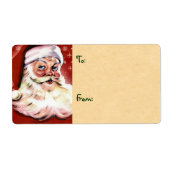 Étiquettes vintages de Noël Père Noël (Devant)